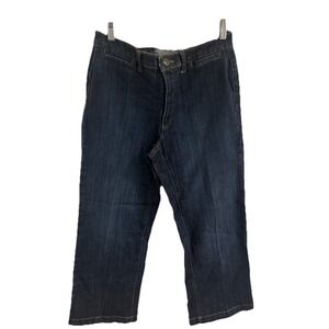 LANDS END PREMIUM DENIM WOMENS JEANS SIZE 4P ORIGINAL FIT CLASSIC WAIST FULL LEG
